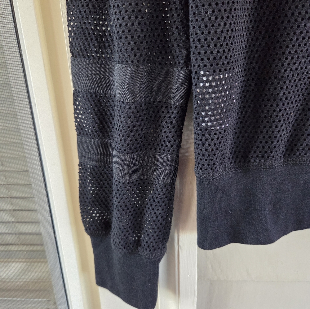 Nike Vintage Y2K Mesh Full Zip Black Hoodie Womens Medium Sweatshirt Streetwear - Picture 6 of 16